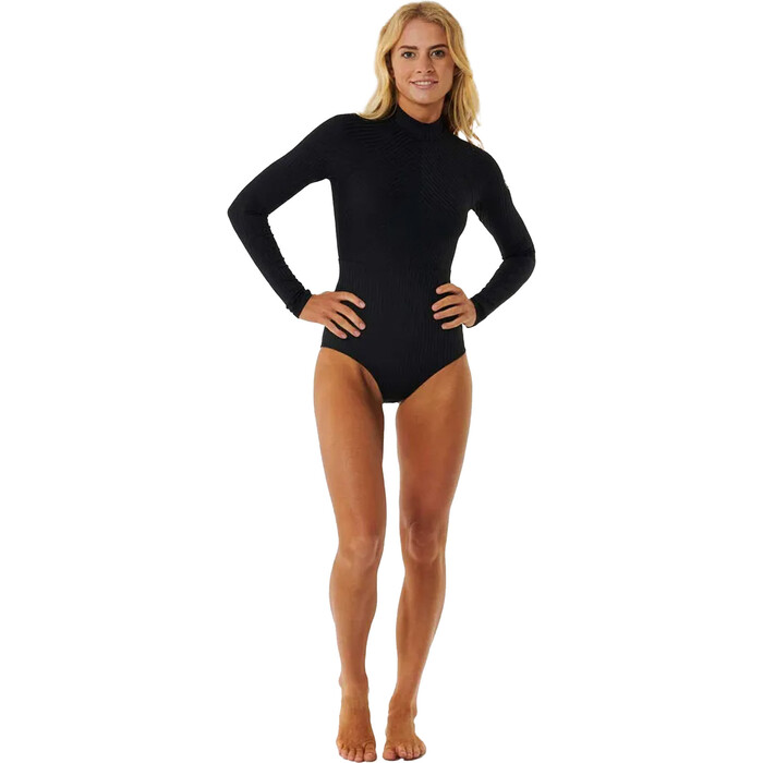 2024 Rip Curl Frauen Premium Surf Long Sleeve Back Zip Surfsuit 15CWRV - Black